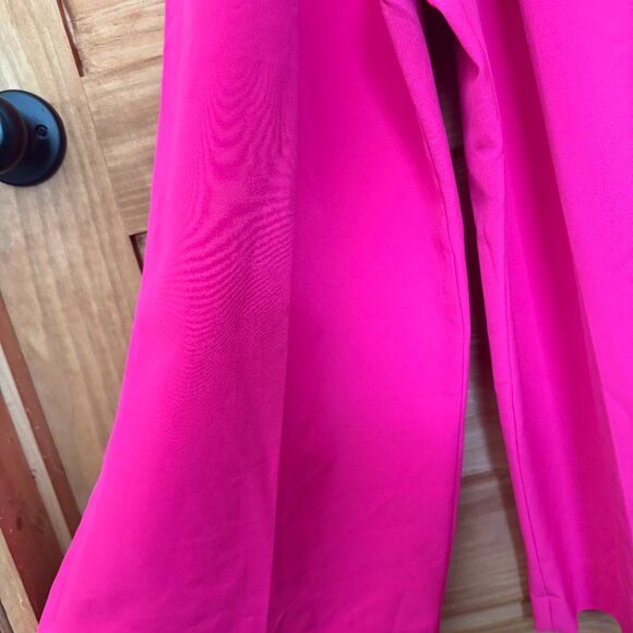 Vince Camuto Hot Pink Cropped Wide Leg Belted Sleeveless Jumpsuit Women size 14 - Picture 5 of 6